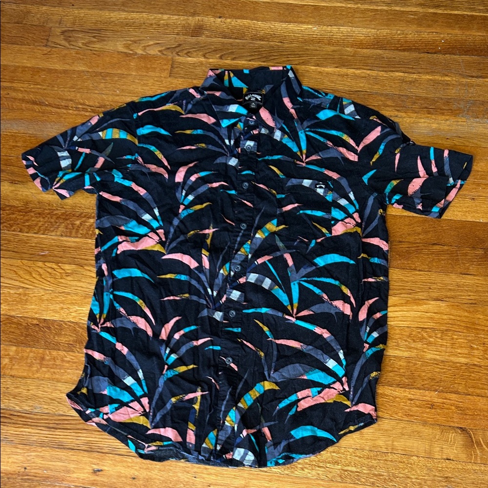 Billabong Men's Casual Shirt - Black, Blue, Pink